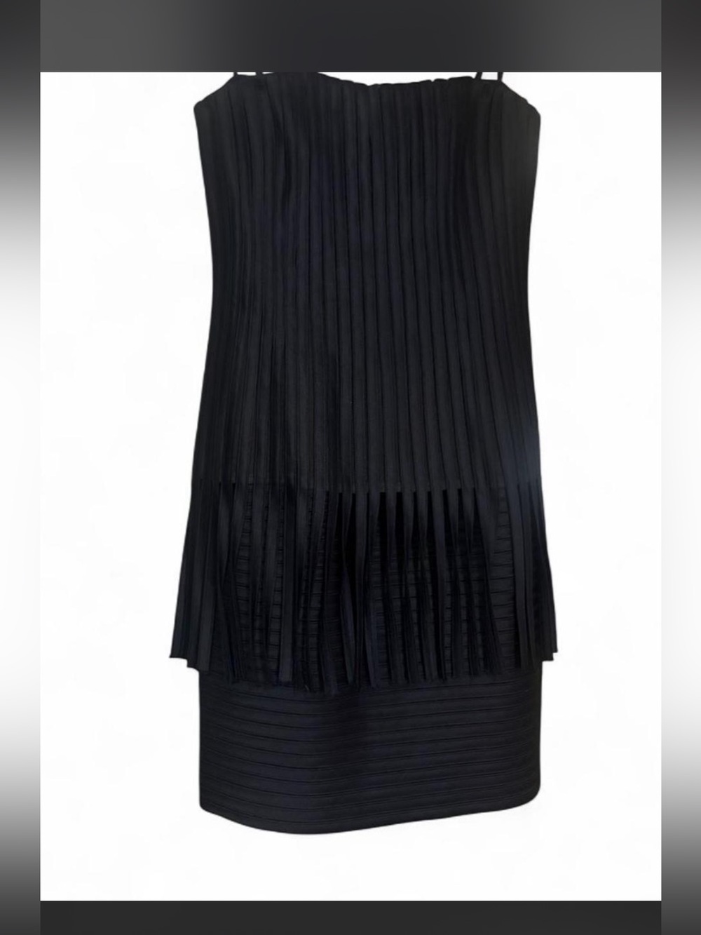 Navy BCBG MaxAzria Pleated Layered strapless Dress 2
